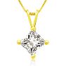 3/4ct 14k Yellow Gold Princess Diamond Pendant Image-1