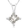 1ct 14k White Gold Princess Diamond Pendant Image-1