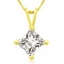 1ct 14k Yellow Gold Princess Diamond Pendant Image-1