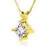 1ct 14k Yellow Gold Princess Diamond Pendant Image-2