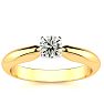 Cheap Engagement Rings, 1/4 Carat Round Shape Diamond Solitaire Ring In 14K Yellow Gold Image-1