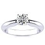 Round Engagement Rings, 1/2 Carat Round Shape Diamond Solitaire Ring Crafted In 14K White Gold Image-1