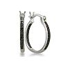 1/4ct Inside Out Black Diamond Hoop Earrings in Sterling Silver Image-1