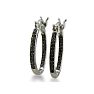 1/4ct Inside Out Black Diamond Hoop Earrings in Sterling Silver Image-2