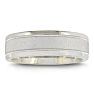 Mens and Womens Sandblast Silver 6.5mm Wedding Band Ring Image-1
