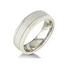 Mens and Womens Sandblast Silver 6.5mm Wedding Band Ring Image-2