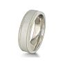 Mens and Womens Sandblast Silver 6.5mm Wedding Band Ring Image-3
