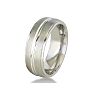 Mens and Womens Five Row Silver Wide 8mm Wedding Band Ring Image-3