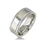 Mens and Womens High Polish and Milgrain Silver Wide 8mm Wedding Band Image-2