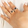 1 3/4 Carat Oval Shape Sapphire and Diamond Ring In 10 Karat White Gold Image-3