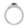 1 3/4 Carat Oval Shape Sapphire and Diamond Ring In 10 Karat White Gold Image-4