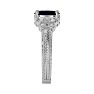 1 3/4 Carat Oval Shape Sapphire and Diamond Ring In 10 Karat White Gold Image-5