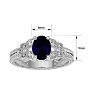 1 3/4 Carat Oval Shape Sapphire and Diamond Ring In 10 Karat White Gold Image-6