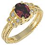 1 1/2 Carat Oval Shape Ruby and Diamond Ring In 10 Karat Yellow Gold Image-2