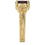 1 1/2 Carat Oval Shape Ruby and Diamond Ring In 10 Karat Yellow Gold Image-4