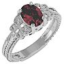 1 1/2 Carat Oval Shape Ruby and Diamond Ring In 10 Karat White Gold Image-2