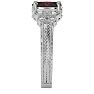 1 1/2 Carat Oval Shape Ruby and Diamond Ring In 10 Karat White Gold Image-4