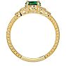 1 1/4 Carat Oval Shape Emerald and Diamond Ring In 10 Karat Yellow Gold Image-3