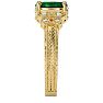1 1/4 Carat Oval Shape Emerald and Diamond Ring In 10 Karat Yellow Gold Image-4