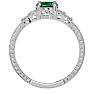 1 1/4 Carat Oval Shape Emerald and Diamond Ring In 10 Karat White Gold Image-3