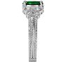 1 1/4 Carat Oval Shape Emerald and Diamond Ring In 10 Karat White Gold Image-4