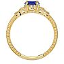 1 1/3 Carat Oval Shape Tanzanite and Diamond Ring In 10 Karat Yellow Gold Image-3