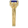 1 1/3 Carat Oval Shape Tanzanite and Diamond Ring In 10 Karat Yellow Gold Image-4