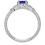 1 1/3 Carat Oval Shape Tanzanite and Diamond Ring In 10 Karat White Gold Image-3