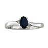 1/2ct Sapphire and Diamond Ring in Sterling Silver Image-1