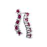 Ruby Gemstone Jewelry: 1/2ct Ruby Journey Diamond Earrings in 10k White Gold Image-1