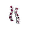 Ruby Gemstone Jewelry: 1/2ct Ruby Journey Diamond Earrings in 10k White Gold Image-1