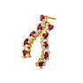 Ruby Gemstone Jewelry: 1/2ct Ruby and Diamond Journey Earrings in 10k Yellow Gold Image-2