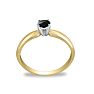 1/10ct Black Diamond Engagement Ring in 10k Yellow Gold Image-3