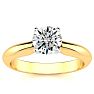 Round Engagement Rings, 1 Carat Diamond Engagement Ring Crafted In 14K Yellow Gold Image-1