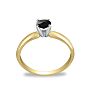1/2 Carat Black Diamond Engagement Ring In 10K Yellow Gold Image-3