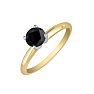 3/4 Carat Black Diamond Engagement Ring In 10K Yellow Gold Image-2
