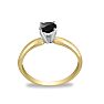 3/4 Carat Black Diamond Engagement Ring In 10K Yellow Gold Image-3