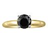 2 Carat Black Diamond Engagement Ring in 14K Yellow Gold Image-1