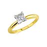 Cheap Engagement Rings, 1/4 Carat Princess Diamond Solitaire Engagement Ring In 14 Karat Yellow Gold Image-2