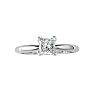 Cheap Engagement Rings, 1/4 Carat Princess Shape Diamond Solitaire Ring In 14K White Gold Image-1