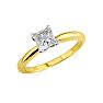 Cheap Engagement Rings, 1/4 Carat Princess Diamond Solitaire Engagement Ring in 14K Yellow Gold Image-2