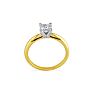 Cheap Engagement Rings, 1/4 Carat Princess Diamond Solitaire Engagement Ring in 14K Yellow Gold Image-3