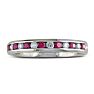 1/4 Carat Ruby and Diamond Wedding Band In 14 Karat White Gold Image-1