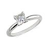 1/2 Carat Princess Shape Diamond Solitaire Ring In 14K White Gold Image-2