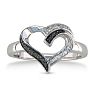 Black and White Diamond Heart Ring.  Customer Favorite Heart Ring That You Can Wear Every Day! Image-1