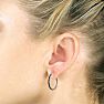 1/2ct Black Diamond Hoop Earrings in Sterling Silver, Over 1 Inch.  Image-4