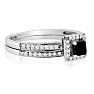 1/2ct Black and White Diamond Bridal Set
 Image-2