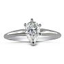 3/4 Carat Pear Shape Diamond Solitaire Ring In 14K White Gold Image-1