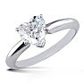 3/4 Carat Heart Shape Diamond Solitaire Ring In 14K White Gold Image-2