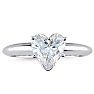 1 Carat Heart Shape Diamond Solitaire Ring In 14K White Gold Image-1